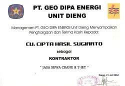 Penghargaan 2004AppreciationPT Geo Dipa Energi Unit Dieng 2075 