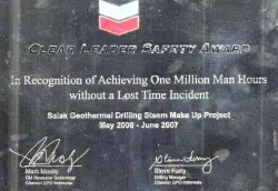 Penghargaan 2006Clear Leader Safety AwardChevron 2077 