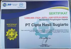 Award 20223 Juta Jam Kerja Aman PP Semarak 3 juta jam kerja aman pp demak